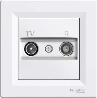 Image de Prise de passage R/TV (4dB) avec cadre, blanc Schneider Asfora EPH3300221/SCH