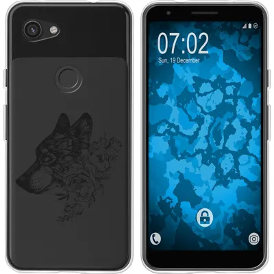 Produktbild von PhoneNatic Case kompatibel mit Google Pixel 3a Silikon-Hülle Floral Wolf M3-1