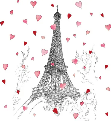 Produktbild von 20 Servietten Paris Love - Herzen um Eiffelturm 33x33cm