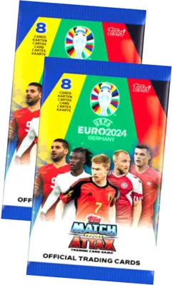Produktbild von Topps UEFA EURO 2024 Germany Match Attax Karten - EM Sammelkarten - 2 Booster