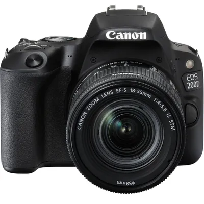 Obrázek produktu pro Canon EOS 200D + EF-S 18-55mm 4.0-5.6 IS STM, 24,2 MP, 6000 x 4000 px, CMOS, Full HD, Dotyková obrazovka, Černá