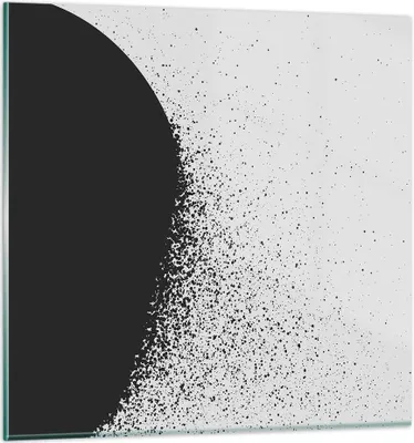 Produktbild von Bilder auf glas - Einteilig - Abstraktion Schwarzweiß Geometrie - 30x30cm - Glasbilder - Wandbilder - Bilder - Wanddekoration aus Glas - Glas Bilder - Wandbild auf Glas - GAC30x30-4922