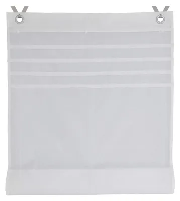 Produktbild von Deco4Me Raffrollo mit Ösen ohne Bohren – Ösenrollo inkl. Fensterhaken, Motiv Classic – 45 x 140 cm, Weiß