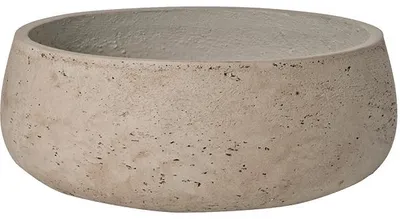 Productafbeelding van Keramische pot, bloempot, plantenbak, grijs, gewassen grijs, diameter 35 cm, hoogte 13 cm
