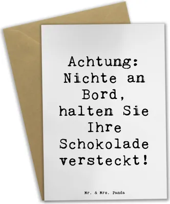 Produktbild von Mr. & Mrs. Panda Grußkarte Spruch Nichte Schokolade - Weiß - Geschenk, Klappkarte, Geburtstage, Verwandte, weihnachtskarten, Grußkarten, hochzeitskarten, osterkarten