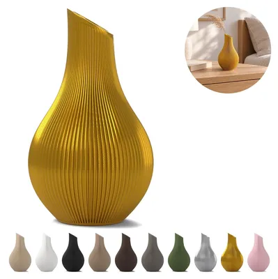 Produktbild von Dekovase Shizu, 12,4 cm, PLA für Trockenblumen – Seidengold