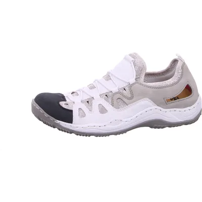 Produktbild von Rieker L0539-80 Slipper, Damen, Sneaker, Synthetik, Weiss Kombi, NEU - Damenschuhe Slipper / Trotteur, Weiß