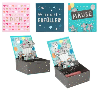 Produktbild von Depesche | WUNSCHERFÜLLER Pop Up Box für Geldgeschenke | 3D Geschenkbox mit Magnetverschluss | für Gutscheine & Geld | 1 Stück, Design zufällig | ideal für Geburtstag Hochzeit Weihnachten