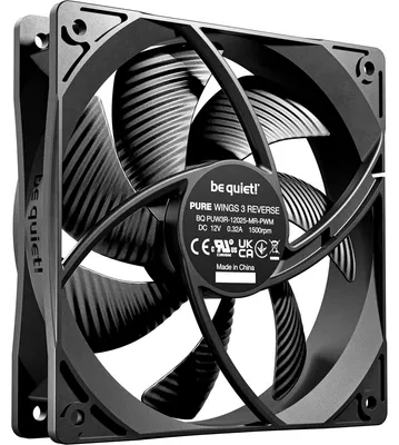 Produktbild von be quiet! Pure Wings 3 120mm | PWM Reverse Triple-Pack, Ventilator, 12 cm, 1500 RPM, 80 m³/h, Schwarz