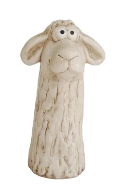 Produktbild von Gartenstecker Zaunhocker Schaf Zaunsitzer Keramik Garten Deko Skulptur Figur