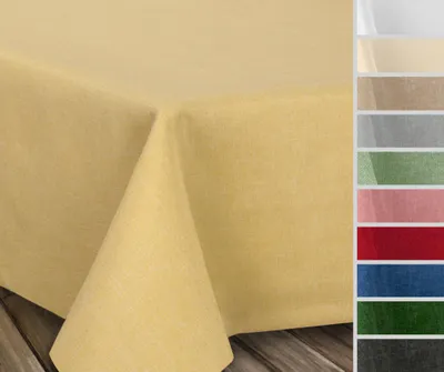 Produktbild von Fleckenabweisende bügelfreie Tischdecke mit Lotuseffekt, Leinenoptik,Hellgelb, (Eckig300x130cm)