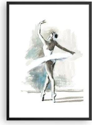 Produktbild von Gerahmtes Poster - Schwarzer Rahmen - Ballerina Tanz Frau - 50x70 cm - Wand Bild - Wanddeko - Wandbilder - Kunstposter - Wandposter - Bilderrahmen - Bilder - Kunstdruck - P2BPA50x70-4953