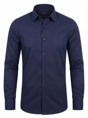 Produktbild von Herren Hemd SlimFit Kentkragen Dobby Struktur Langarm Baumwolle L-XXL