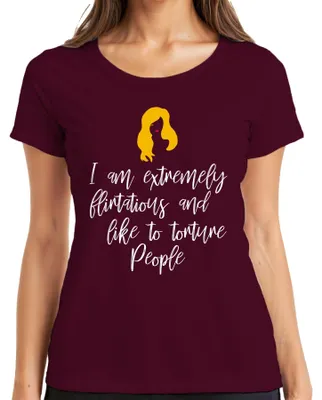 Zdjęcie produktu dla Jestem niezwykle zalotna i lubię frech sarkastisch jga Damen T-Shirt, Burgundy, L