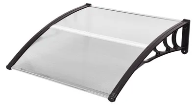 Productafbeelding van Kunststof overkapping in verschillende maten en kleuren - 120x90 cm - zwart