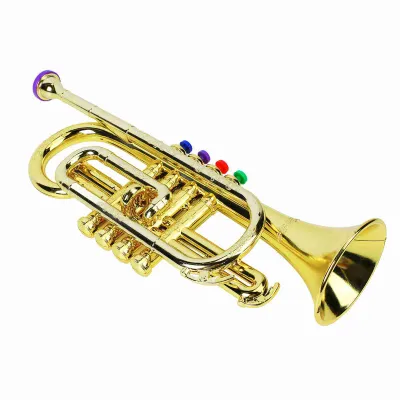 Produktbild von Kindertrompetenspielzeug,Gold Kindertrompetenspielzeug,4 farbige Tasten Trompetenspielzeug,4 Tasten Trompetenspielzeug,Kindertrompetenspielzeug,Kindertrompete
