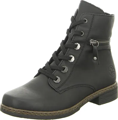Produktbild von Rieker Damen Schnürboot Zierreißverschluss Stiefelette 75142, Größe:38 EU, Farbe:Schwarz