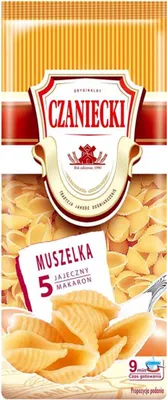 Zdjęcie produktu dla Czaniecki Makaron 5 Jajeczny Muszelka 250 G