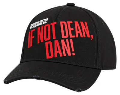 Imagen del producto de Dsquared2 - Gorra de béisbol de algodón, color negro, modelo "If Not Dean Dan!"