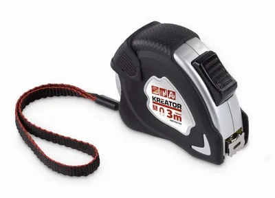Produktbild von KREATOR Bandmaß 3 Meter Maßband - Auto Lock beidseitig bedruckt + Gürtelklammer - Maßband 3m