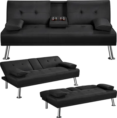 Produktbild von Yaheetech Klappbares Schlafsofa mit Schlaffunktion Gästebett Couch Sofa Bettsofa mit Großer Liegefläche Tagesbett Sofabett Polstersofa 350kg belastbar