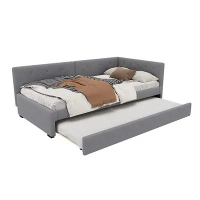 Produktbild von Schlafsofa mit Bettfunktion, Lattenrost und Gästebett, 90x200 cm, Einzelbett, Polsterbett, Samt