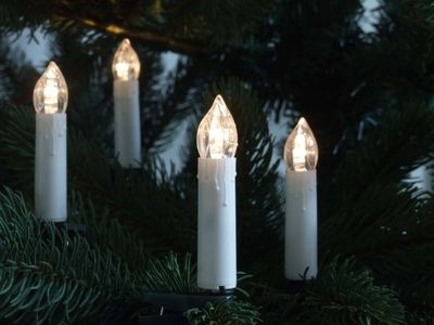 F-H-S International Lichterkette Weihnachtsbaum 24,5m 50 Kerzen 6/18h Timer Baumkerzen Außen