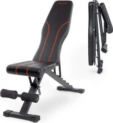Produktbild von LifeGoods Fitness Hantelbank - Fitnessbank - Bench Press Bank - Trainingsbank - Verstellbar - Klappbar - Schwarz/Rot