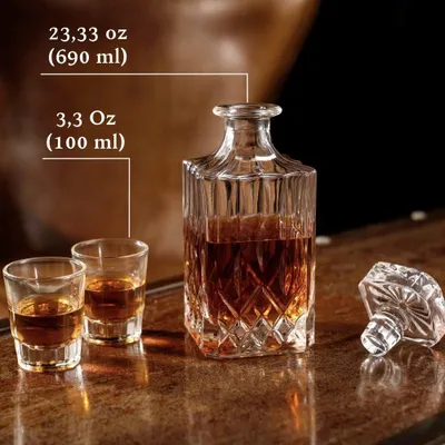 Produktbild von Kemstood 4-in-1-Oldtimer Karaffe Set (945 ml) - mit Kristallgläser