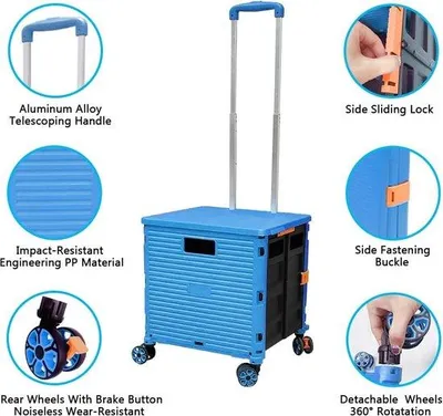 Immagine prodotto di Carrello della spesa pieghevole con portata di 45 kg