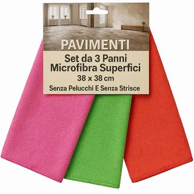 Productafbeelding van vidoelettronica, set van 3 microvezeldoeken, afmetingen 38 x 38 cm, diverse kleuren