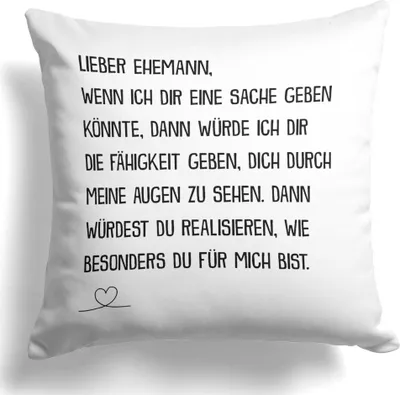 Produktbild von 22Feels Ehemann Geschenk Hochzeitstag Männer Deko Kissen Paar Dekoration Geburtstag Valentinstag für Ihn Liebe Weihnachten Wohnaccessoire Wohnzimmer Schlafzimmer Couch