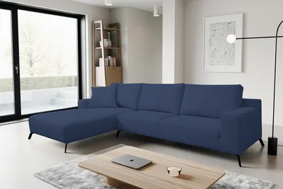 Produktbild von VENASI ASPEN Links Ecksofa ohne Schlaffunktion Sofa L Form Eckcouch Couchgarnitur Couch BLAU