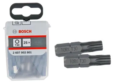 Obrázek produktu pro Bosch 2 607 002 801, 25 kusů, Torx, T30, Ocel, 25 mm, 25,4 / 4 mm (1 / 4")