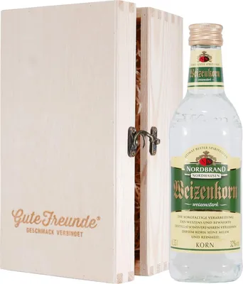 Produktbild von Nordbrand Weizenkorn (0,35L) mit Geschenk-Holzkiste