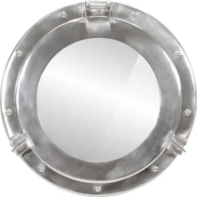 Produktbild von vidaXL Bullaugen-Spiegel Wandmontage Ø38 cm Aluminium und Glas