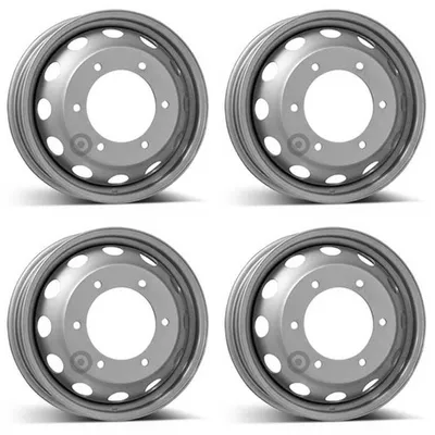 Productafbeelding van 4 stalen velgen, 5.5Jx16 inch, ET113, 6x205 boutcirkel, geschikt voor Volkswagen Crafter. Set van 4