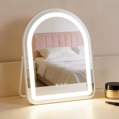 Produktbild von ZMH LED Schminkspiegel Spiegel mit Beleuchtung 35×45CM Vanity Mirror Klein Kosmetikspiegel Licht Tischspiegel 3 Modi Schminktischspiegel Touch Dimmbar