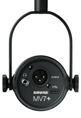 Produktbild von Shure MV7-K – Schwarzes XLR/USB-C-Mikrofon für Sprachübertragung