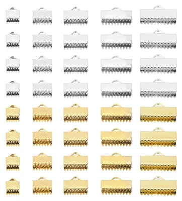 Crimp-Endkappen 300 Stück 6–16 mm Gold/Silber