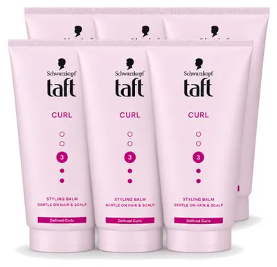 Imagen del producto de 6 unidades de Taft Styling Balm para rizos, para definir los rizos, 150 ml, pack ahorro