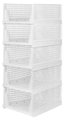 Imagen del producto de Caja de almacenamiento - Cesta de almacenamiento - Caja de plástico - Contenedor - Bolsa de almacenamiento - Apilable y plegable - Plástico, 33,5 x 43 x 18 cm