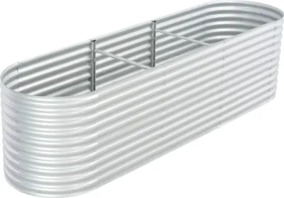 Image de vidaXL Lit surélevé acier argenté 320x80x81 cm Lit de légumes Caisson de plantation