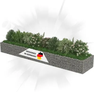 Produktbild von DELUKE® Gabionen Hochbeet ROON aus Stahl | 450x90x50cm | Steinkorb Gabionengitter Ziergabione Steingabione Drahtkorb befüllbar
