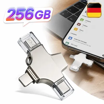 Produktbild von 256GB USB C Flash Drive Dual Drive 4 in 1 OTG USB 3.0 + Type C Memory Stick