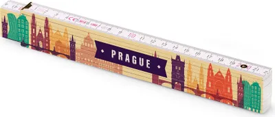 Produktbild von Metrie bedruckter Zollstock Geschenk | Prager Altstadt
