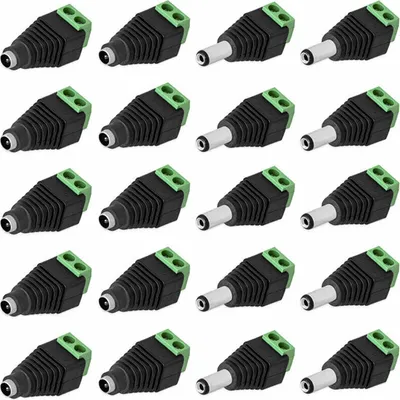 Produktbild von DC Buchse DC Stecker Adapter > Terminal Block 2 Pin Schraubklemmen Netzadapter [10x Stecker 10x Buchsen]