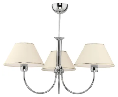 Obrázek produktu pro Závěsné svítidlo BEGAMO v barvě ecru s chromovými prvky, 3xE27x40W, kov, rozměry: 55x68x68 cm, IP20, Jupiter