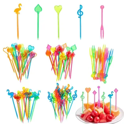 Produktbild von Obstspieße - Wiederverwendbare bunte Kunststoff-Piekser - Fingerfood und Snacks - 250 Stück