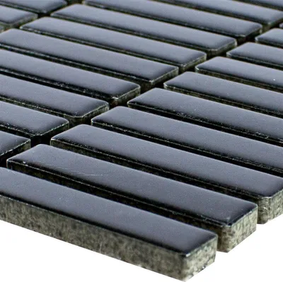 Produktbild von Keramik Mosaik Fliesen Midway Schwarz Matt